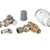 Danfoss RAS-C2 Thermostatic Radiator Valve With Lockshield Valve And 10mm Pushfit Elbows